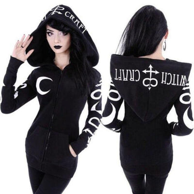 {{ Titulo del producto }} Beautiful gothic hooded sweatshirt for women with long sleeves and zipper - URBAN CHIC CLOTHING {{ tipo de producto }} {{product_vendor}} {{variant_title}} {{ Titulo del producto }} {{ tipo de producto }} {{product_vendor}} {{variant_title}}