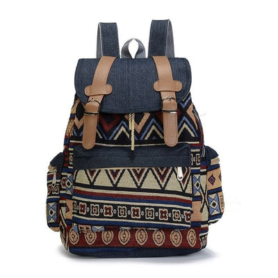 {{ Titulo del producto }} Vintage canvas backpack for women of high quality ethnic, bohemian, school bag. - URBAN CHIC CLOTHING {{ tipo de producto }} {{product_vendor}} {{variant_title}} {{ Titulo del producto }} {{ tipo de producto }} {{product_vendor}} {{variant_title}}