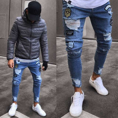 Stylish Jeans with a ripped design