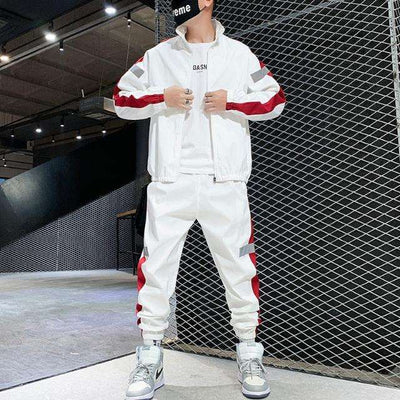 Hip hop style two piece casual fashion tracksuit