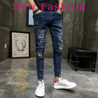 Hip hop Style Men's Ripped Hole Pants